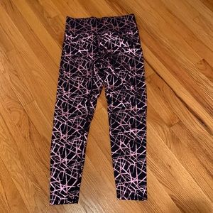 Terez metallic navy and pink pattern leggings
